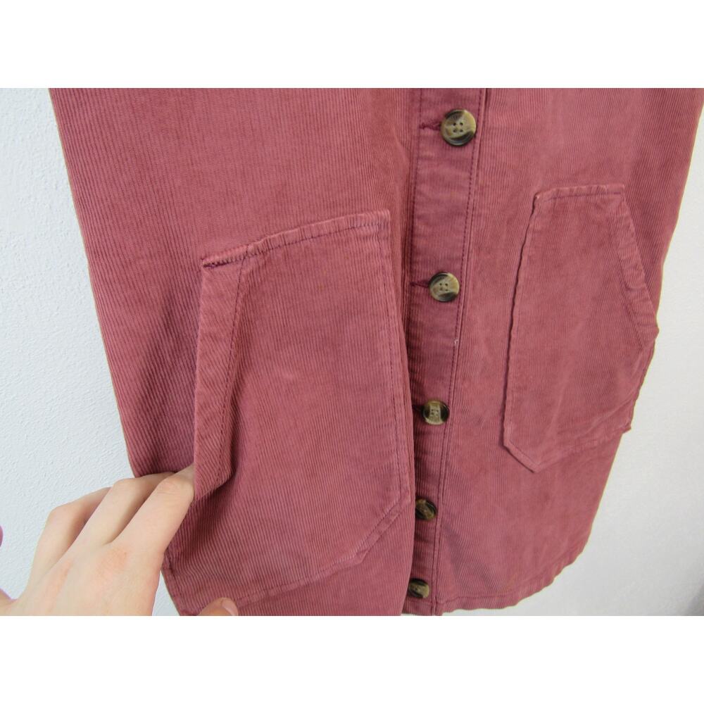American Eagle Large Pink Corduroy Mini Dress Overall Y2K Dust Pink Preppy - Picture 4 of 6